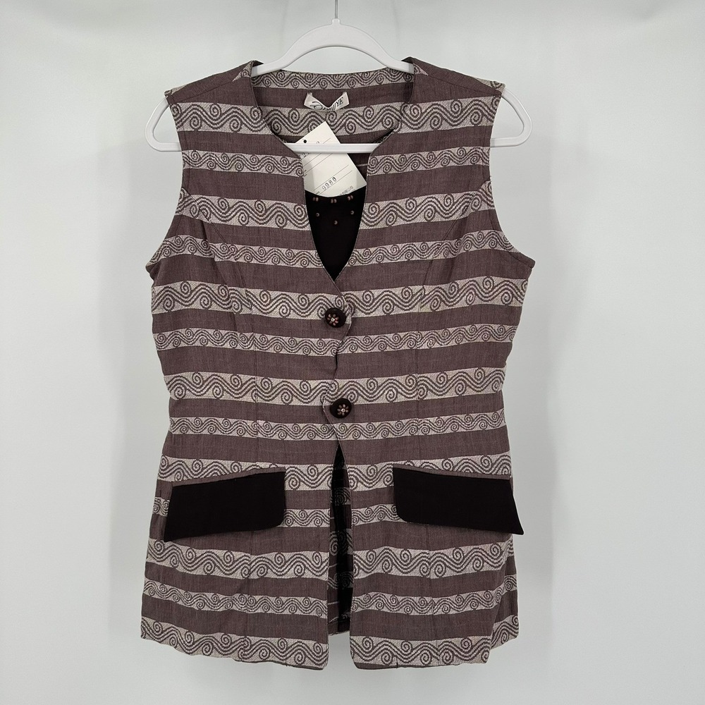 Womens Academia Vest Size M Earthy Artsy Eclectic Indie Neutral Layering Office - Picture 1 of 6